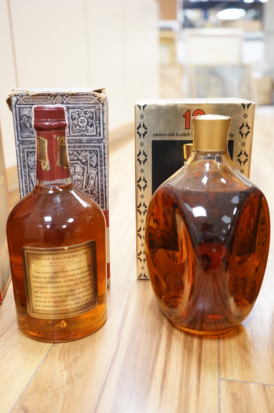 A bottle of Glenmorangie Scotch whisky and five other cased spirits